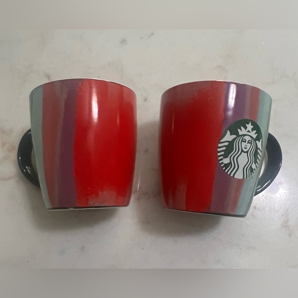 2021 Starbucks Mermaid Coffee Mug Red Green Purple Stripes Christmas 12 Oz - Picture 2 of 7